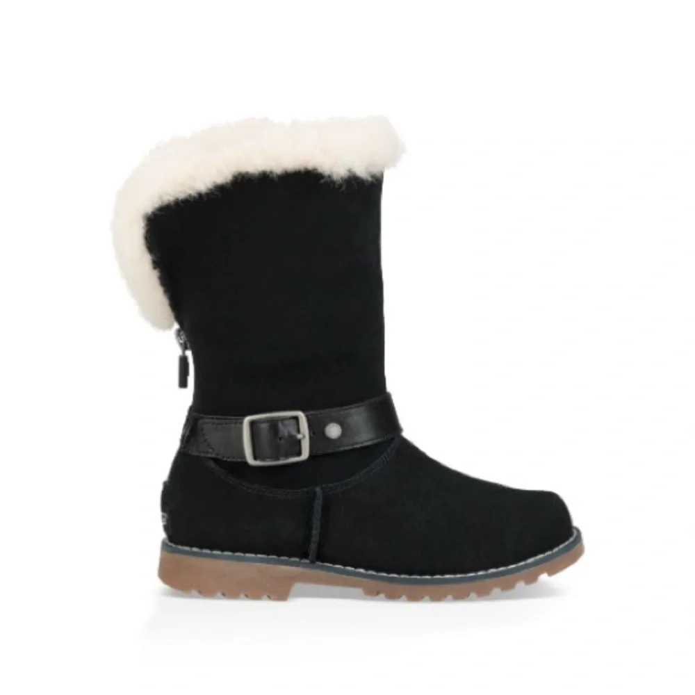 UGG Nessa Boots shearling lined black suede mid calf boots‎ size 13